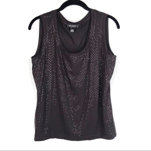 St. John Tops - St John | Women’s Micro Square Sparkle Tank Size L